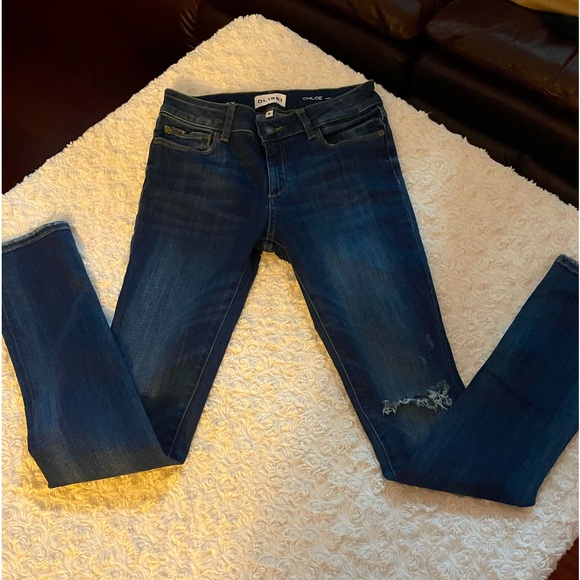 DL1961 Girls Chloe Distressed Skinny Jeans in Navy
